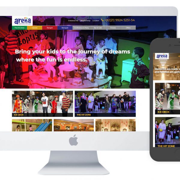Website design and development for Arena – family recreational & Sports Complex